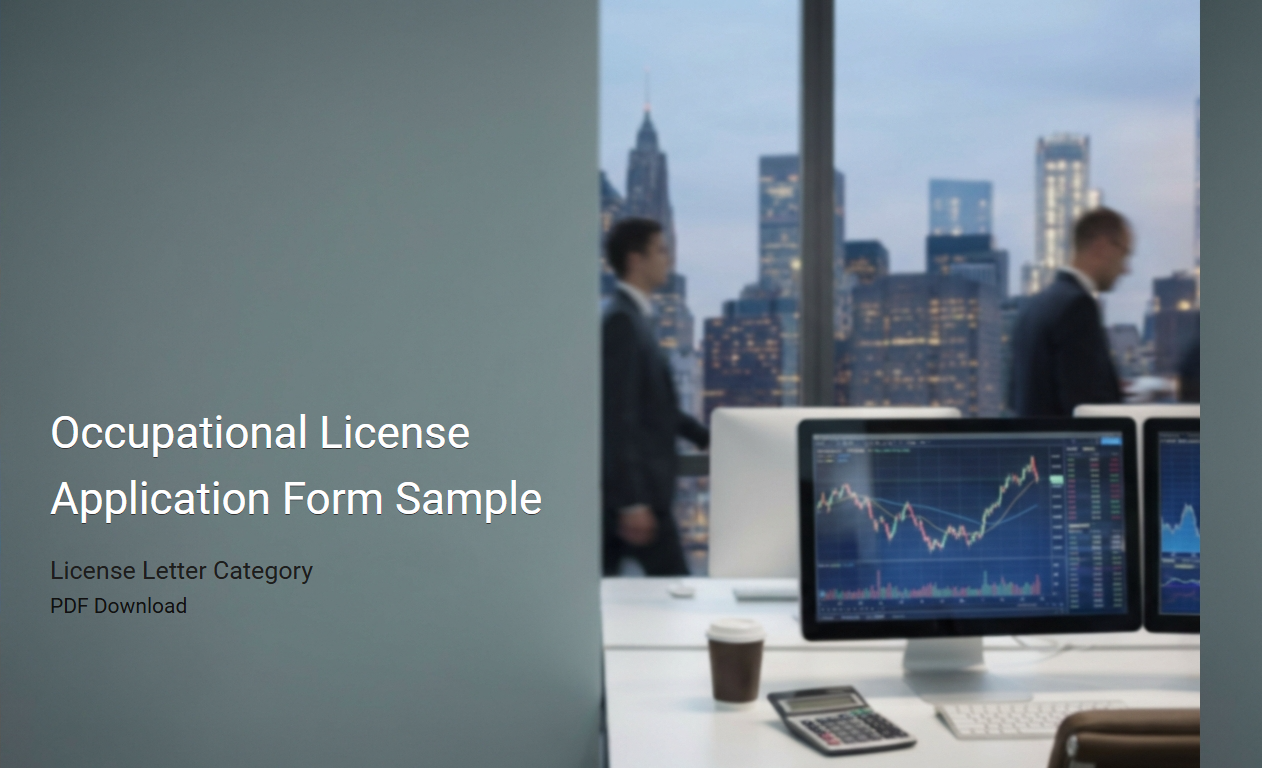 Occupational License Application Form Template for Professional Use