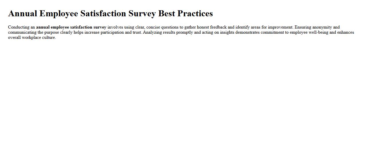 Annual employee satisfaction survey best practices image preview