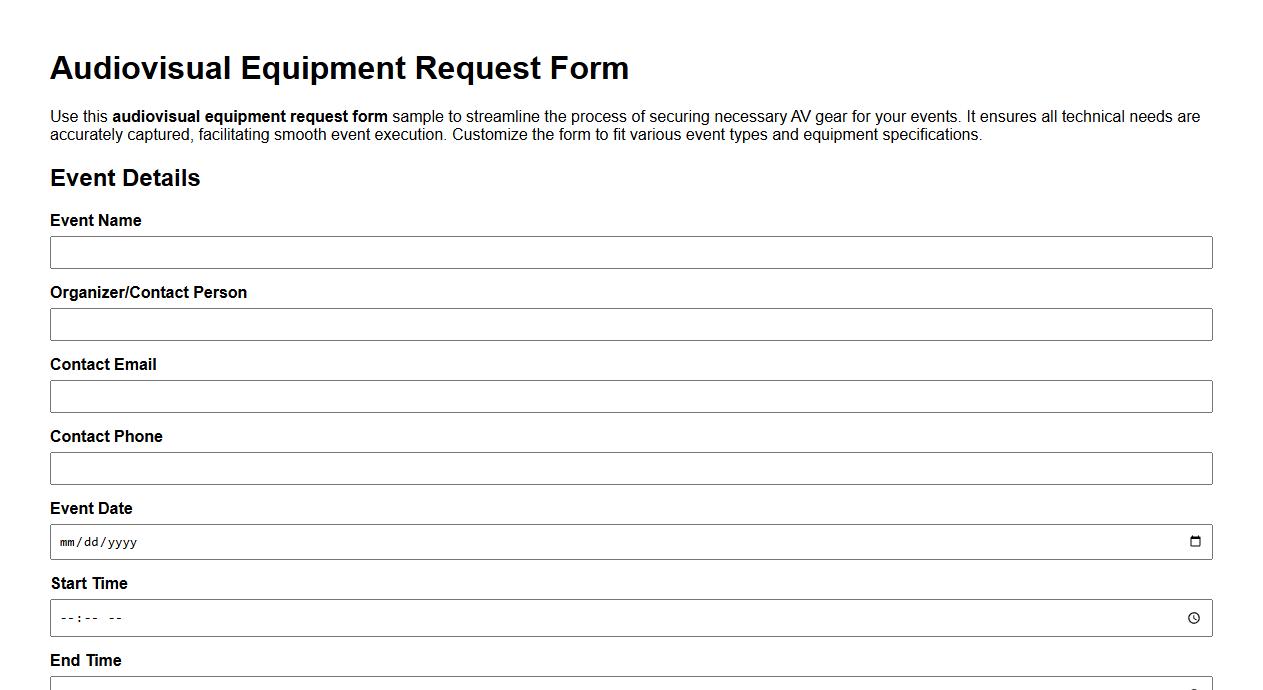 audiovisual equipment request form sample for events image preview