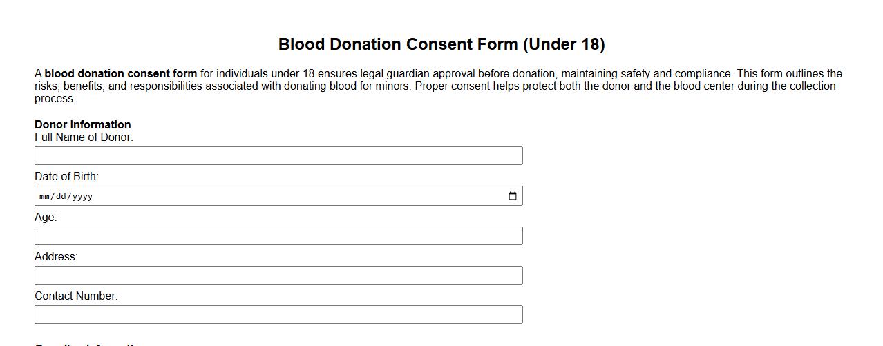 blood donation consent form sample under 18 image preview