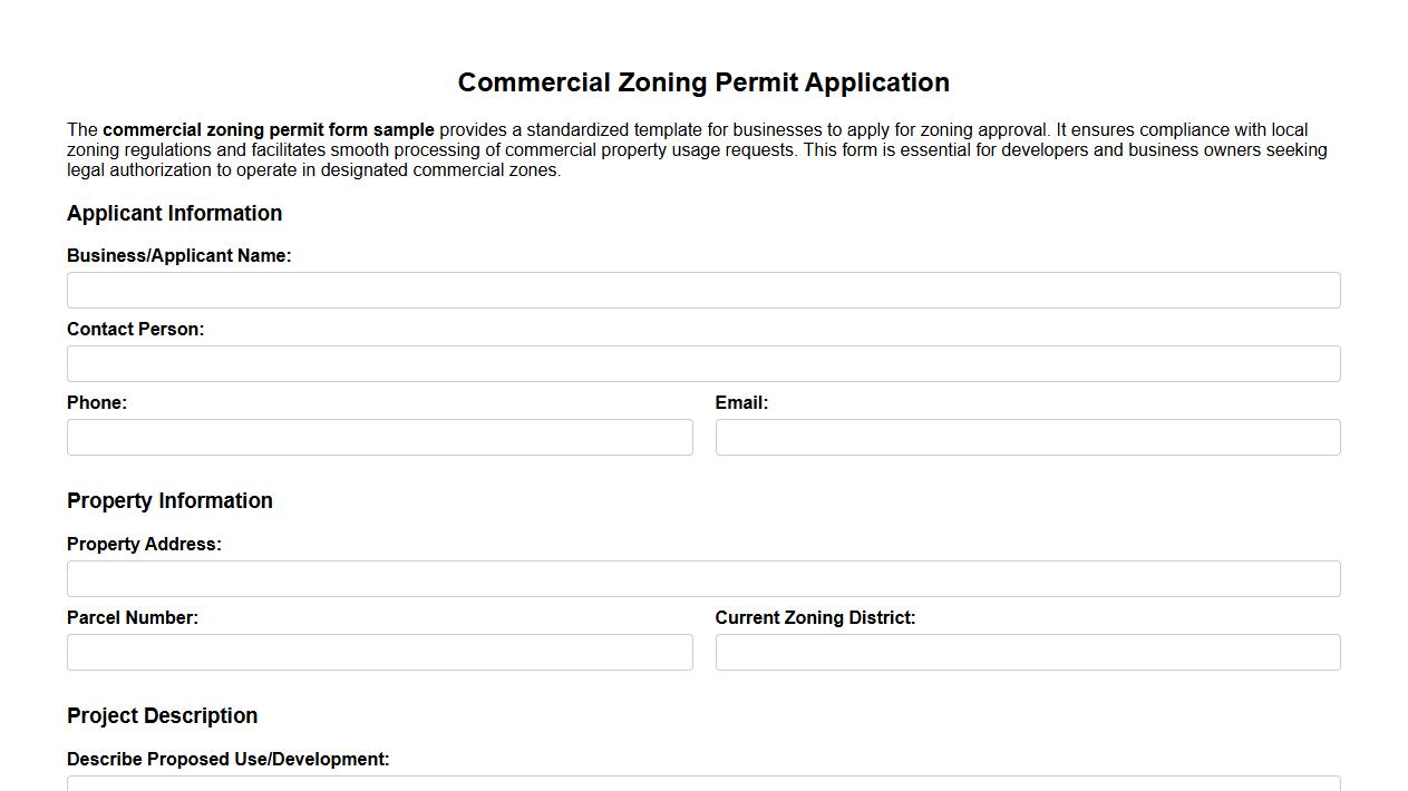 commercial zoning permit form sample image preview