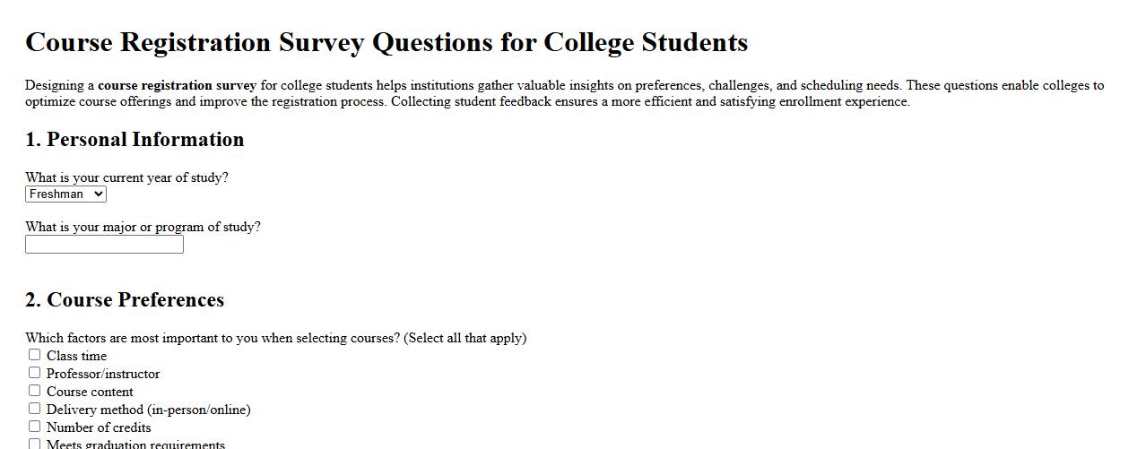 course registration survey questions for college students image preview