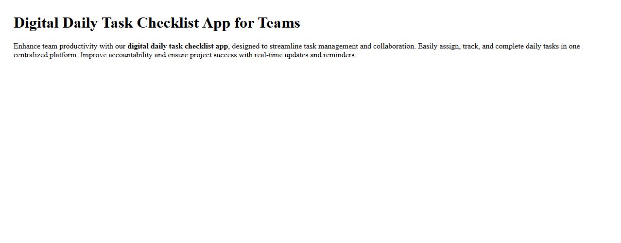 Digital daily task checklist app for teams image preview