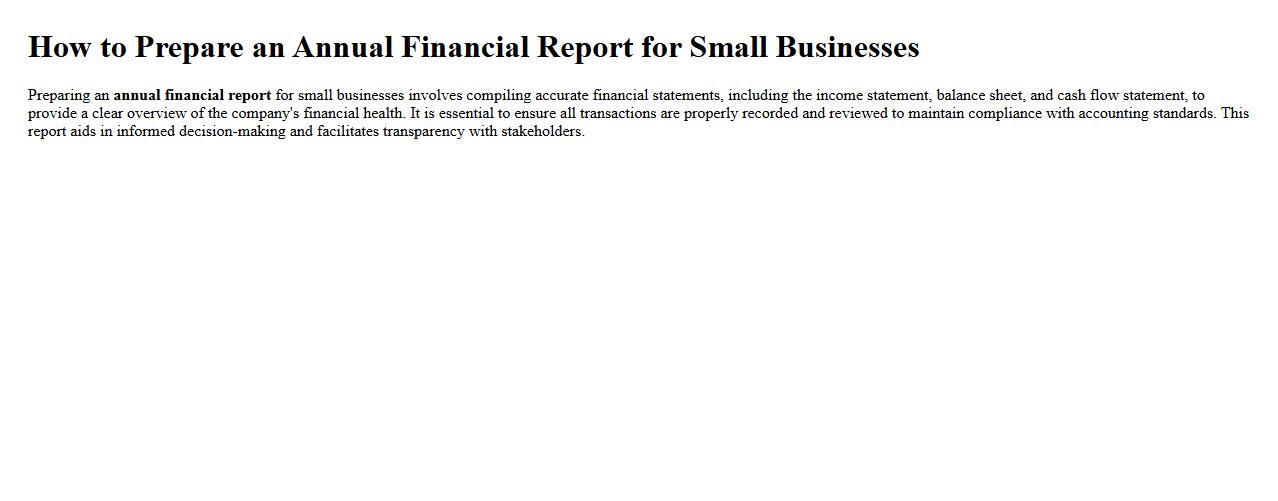 How to prepare an annual financial report for small businesses image preview
