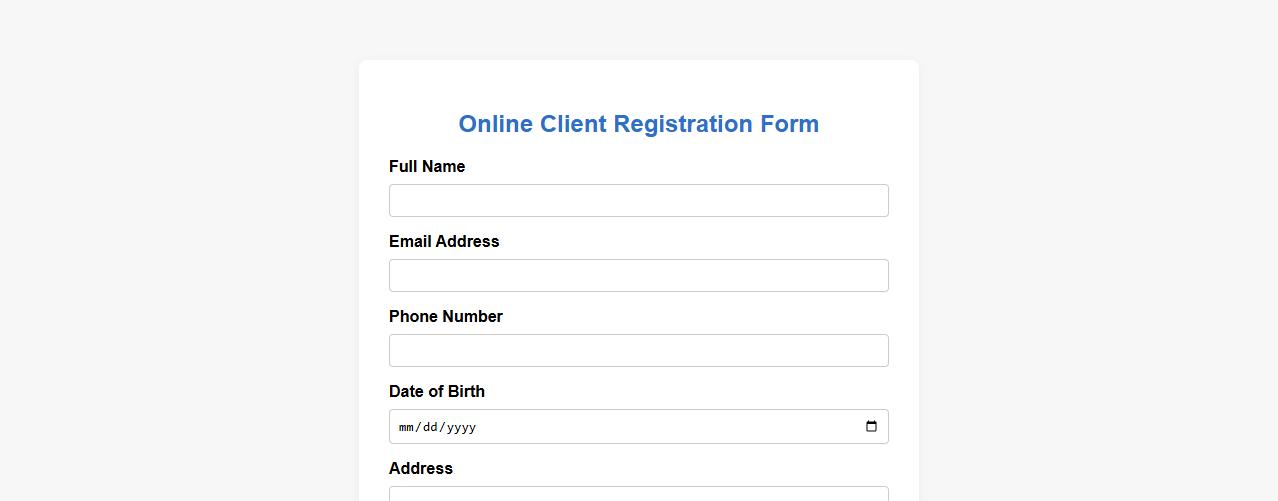 online client registration form sample with consent image preview