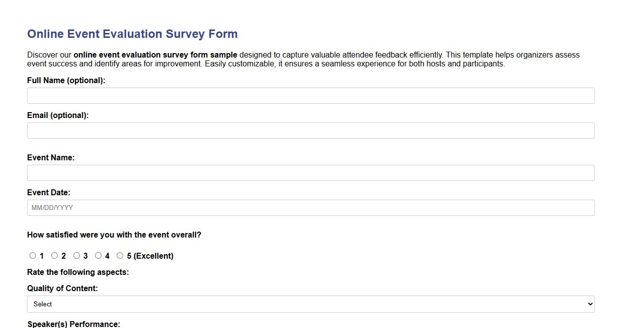 online event evaluation survey form sample image preview