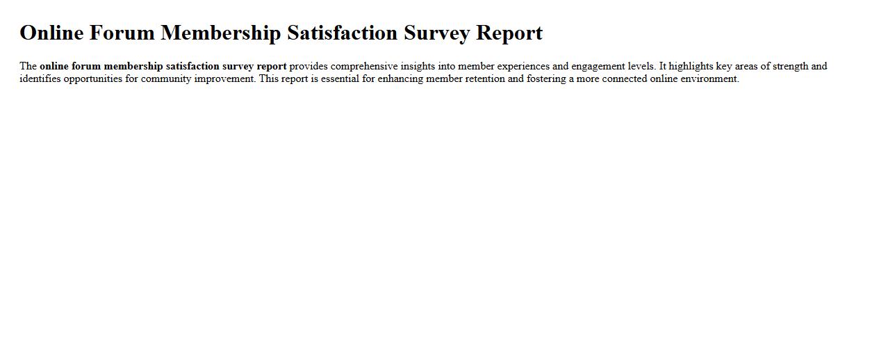 online forum membership satisfaction survey report image preview