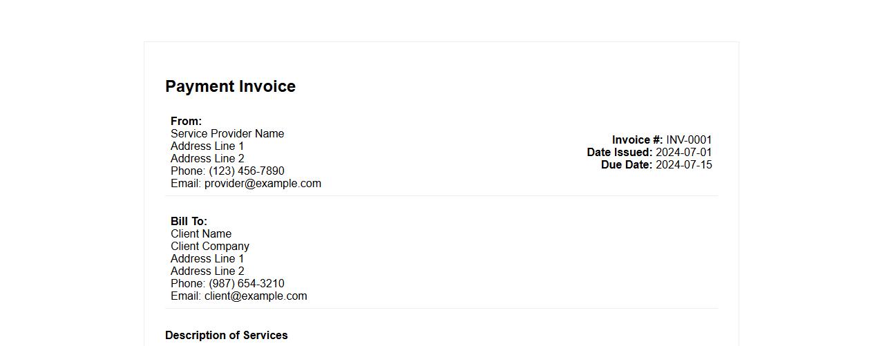 payment invoice form sample for services rendered image preview
