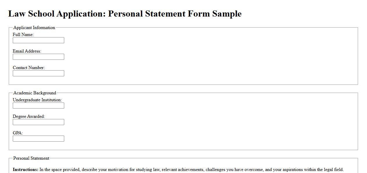 personal statement form sample for law school application image preview