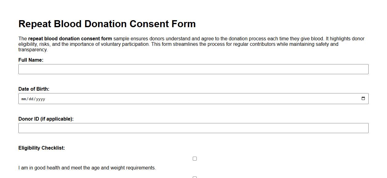 repeat blood donation consent form sample image preview