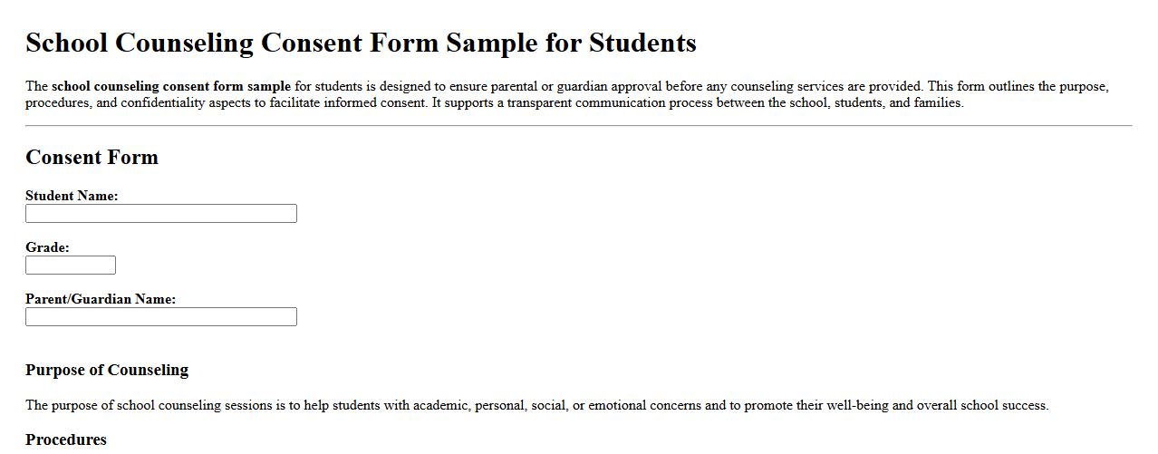 School counseling consent form sample for students image preview