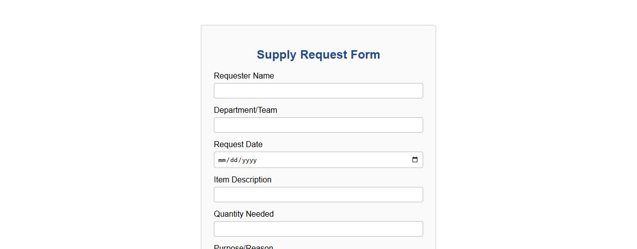 simple supply request form sample for small business image preview