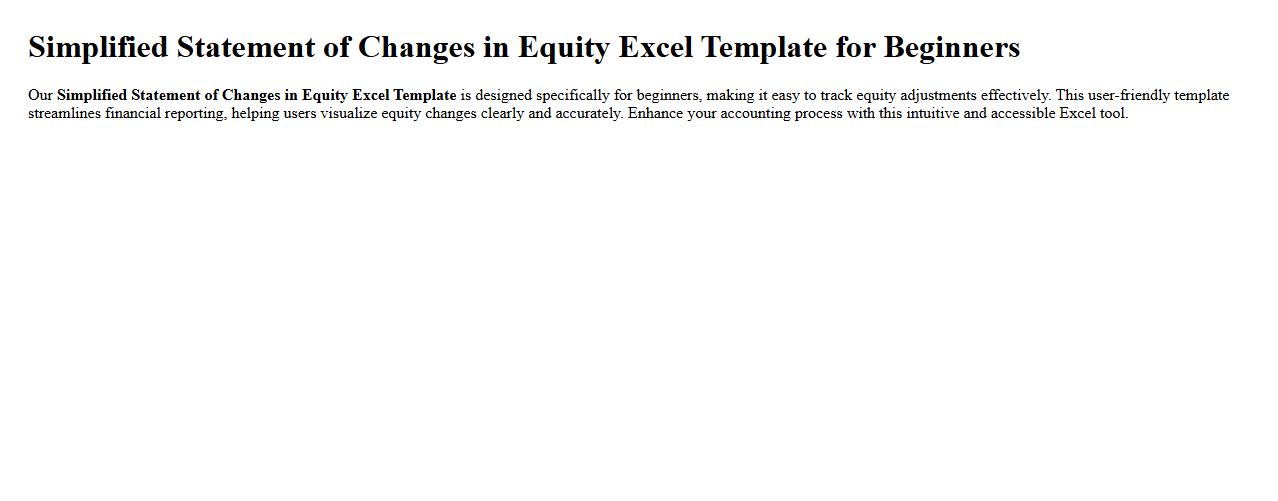 Simplified Statement of Changes in Equity Excel Template for Beginners image preview