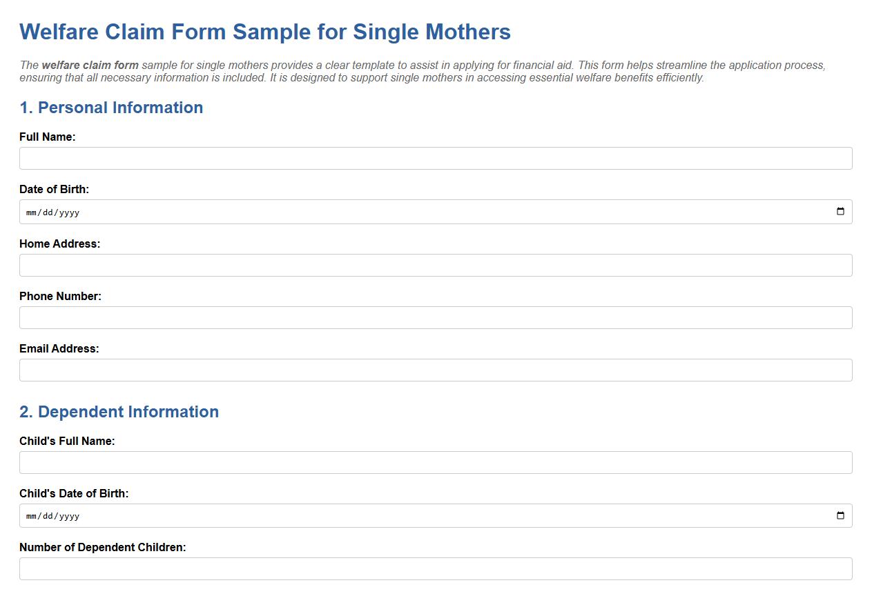 welfare claim form sample for single mothers image preview