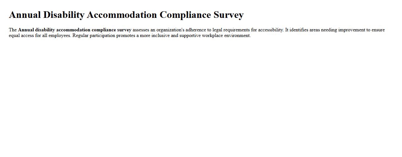 Annual disability accommodation compliance survey image preview