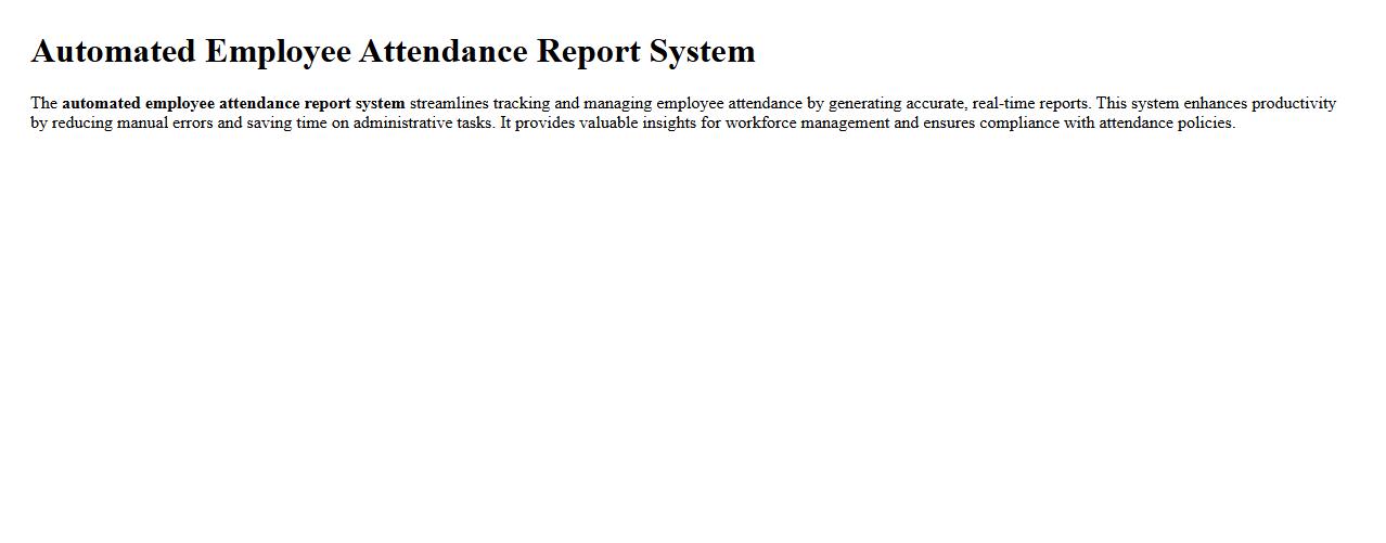 automated employee attendance report system image preview