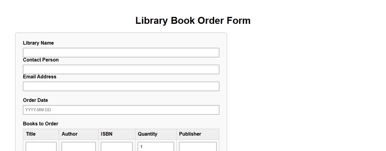 book order form sample for libraries image preview