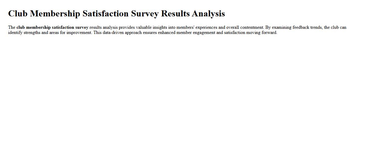 club membership satisfaction survey results analysis image preview