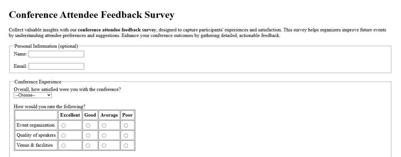 conference attendee feedback survey image preview