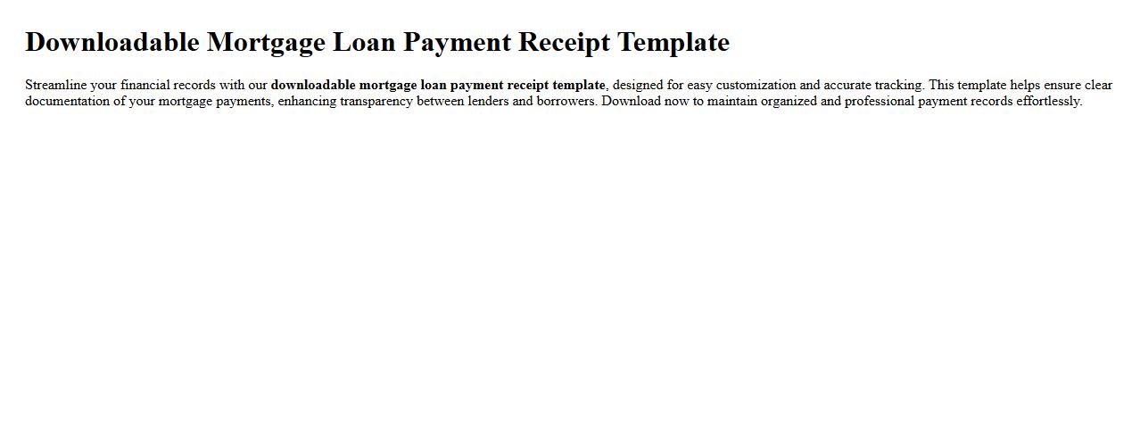 Downloadable mortgage loan payment receipt template image preview