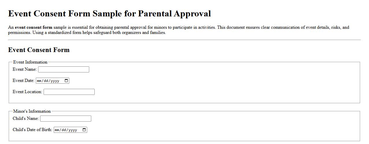 Event consent form sample for parental approval image preview