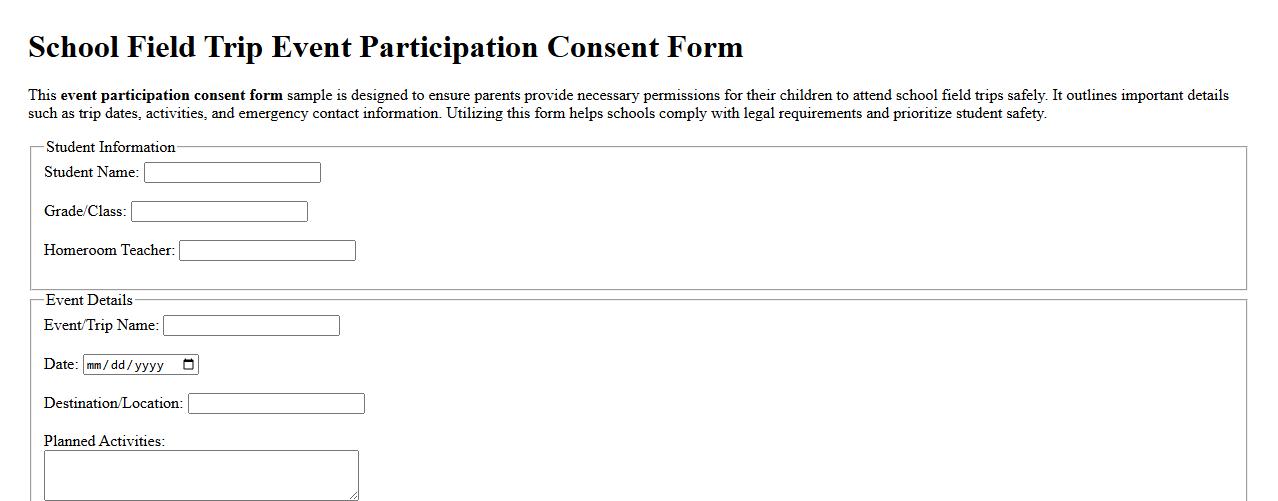 event participation consent form sample for school field trips image preview