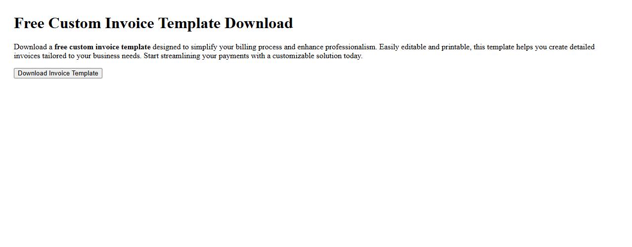 Free custom invoice template download image preview