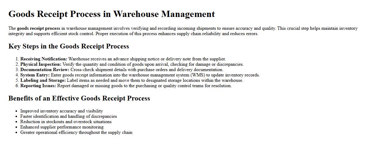 goods receipt process in warehouse management image preview