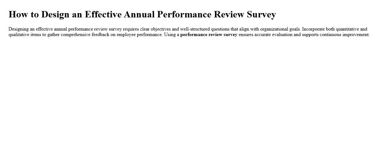 How to design an effective annual performance review survey image preview