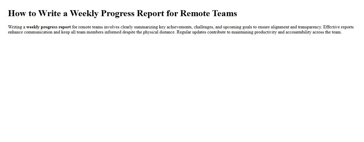 How to write a weekly progress report for remote teams image preview