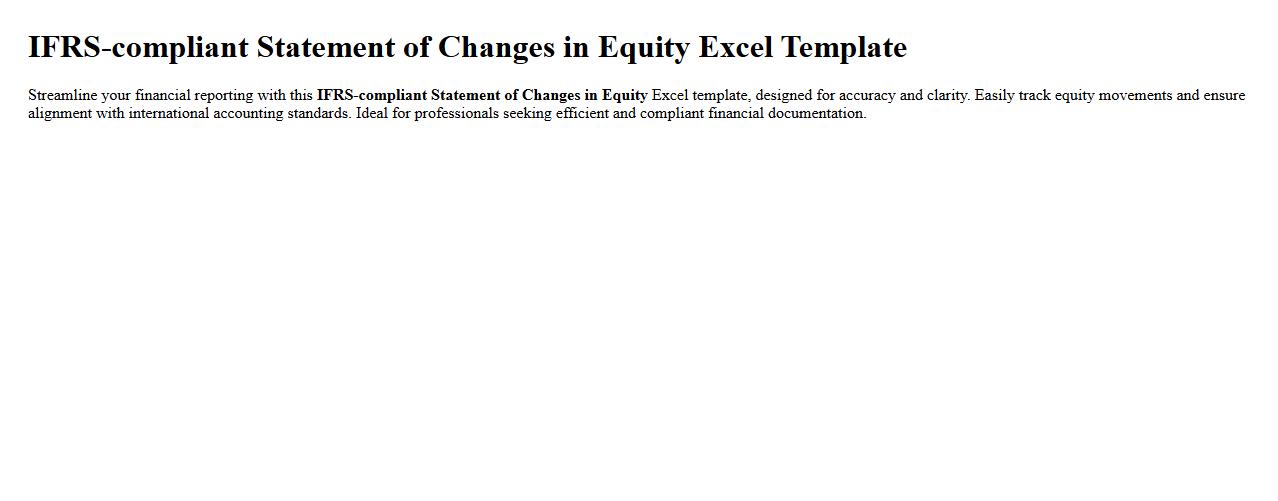 IFRS-compliant Statement of Changes in Equity Excel Template image preview
