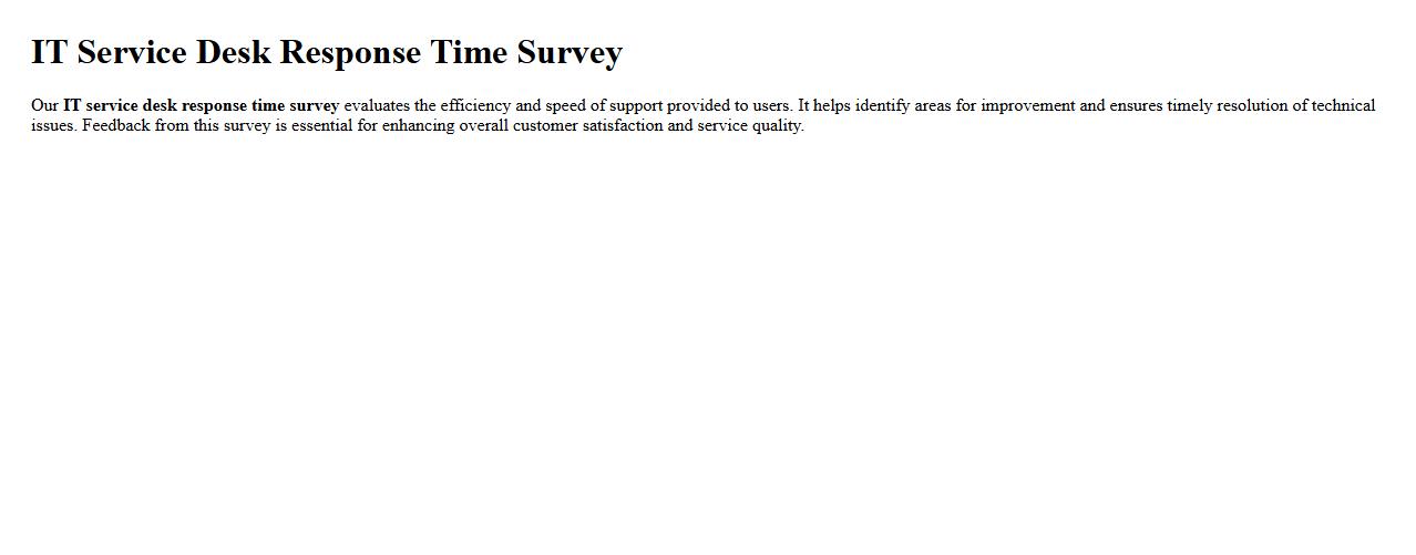 IT service desk response time survey image preview