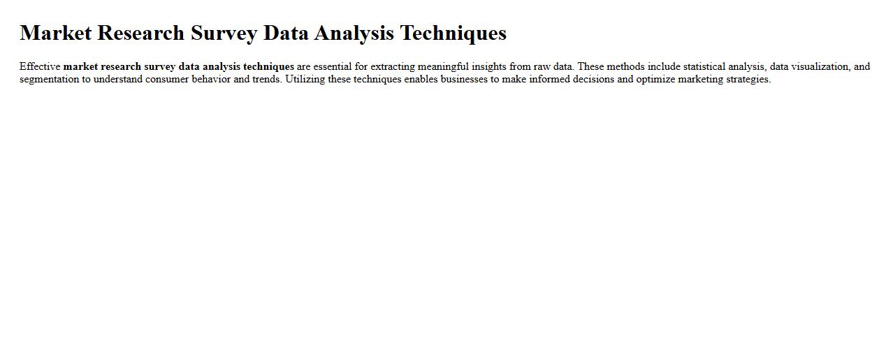 Market research survey data analysis techniques image preview