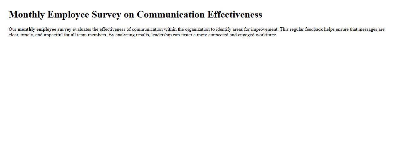 Monthly employee survey on communication effectiveness image preview