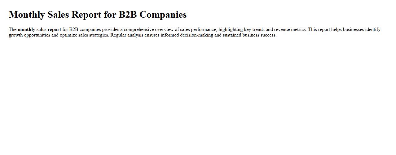 Monthly sales report for B2B companies image preview