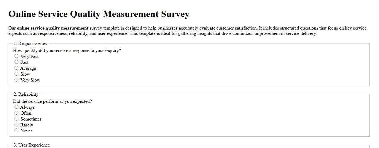 online service quality measurement survey template image preview