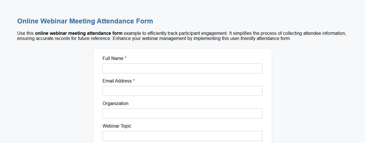 online webinar meeting attendance form example image preview