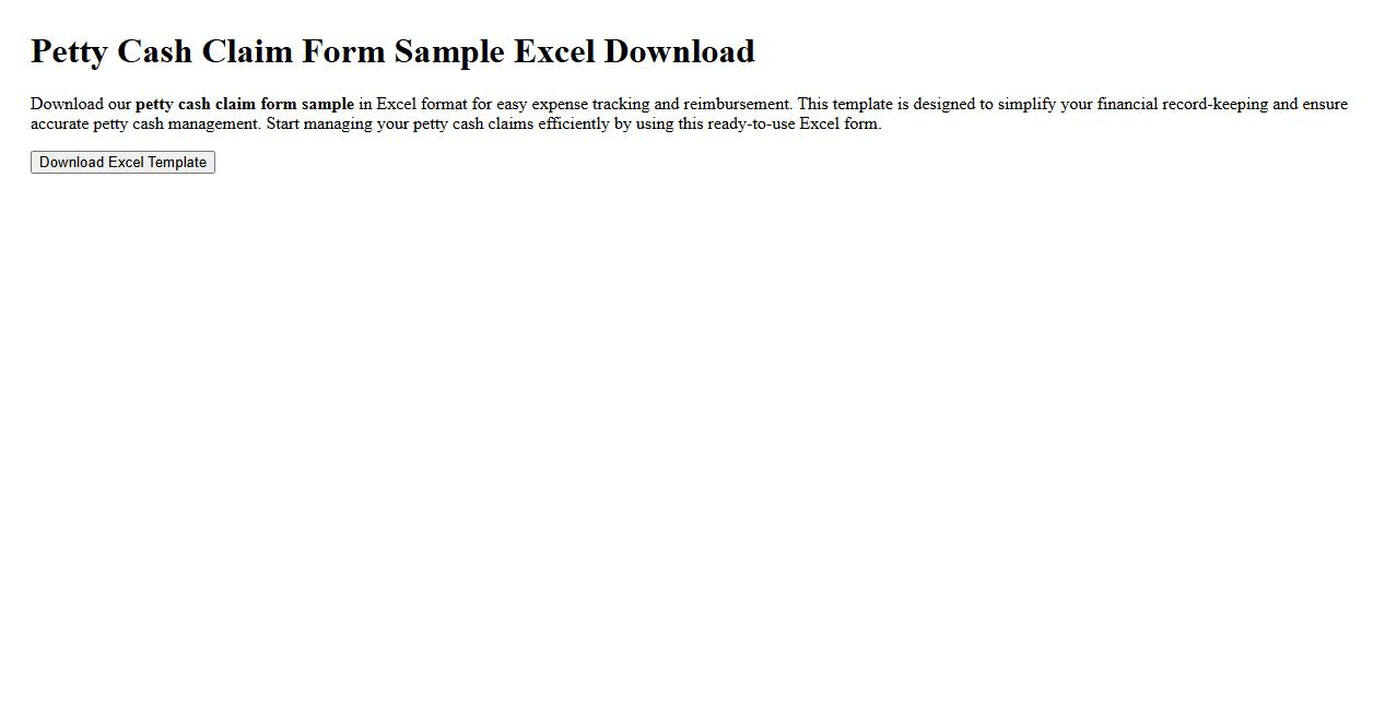 petty cash claim form sample excel download image preview