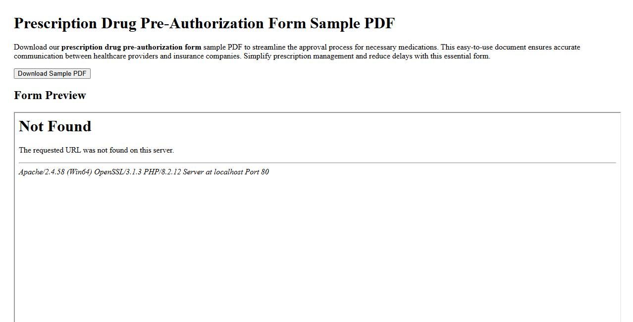 prescription drug pre-authorization form sample PDF image preview