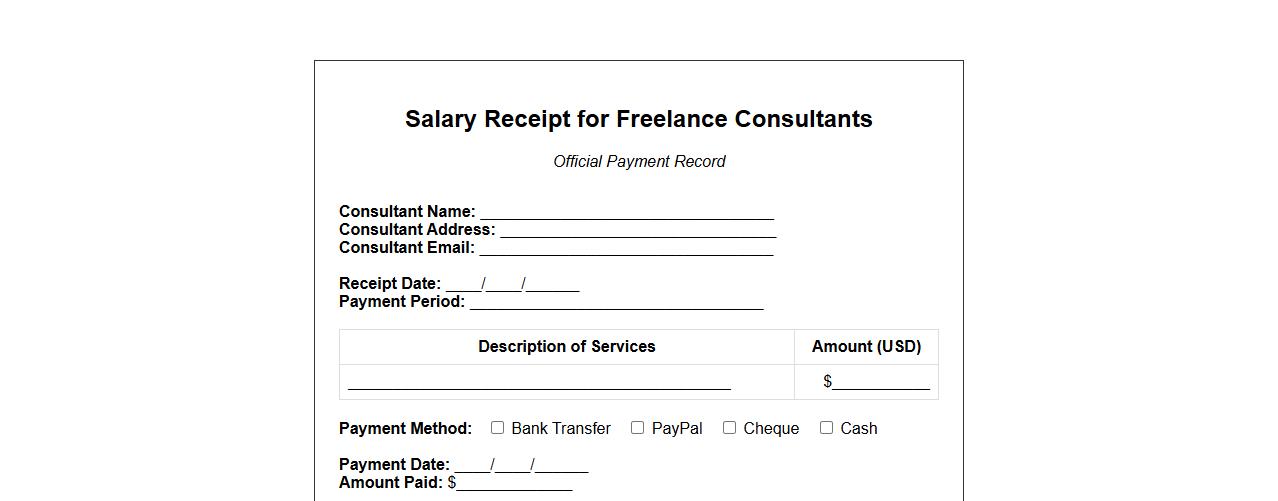 salary receipt for freelance consultants image preview