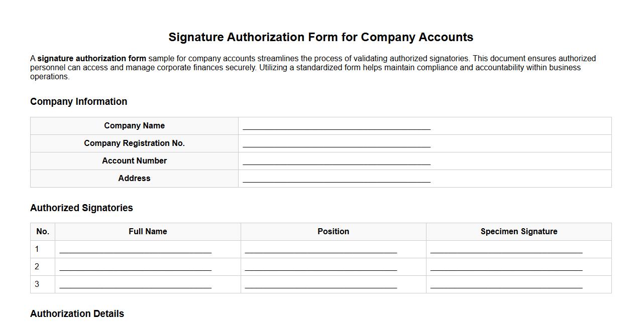 signature authorization form sample for company accounts image preview