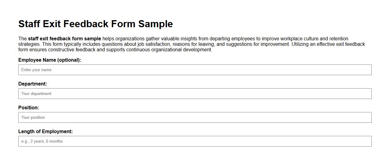 staff exit feedback form sample image preview