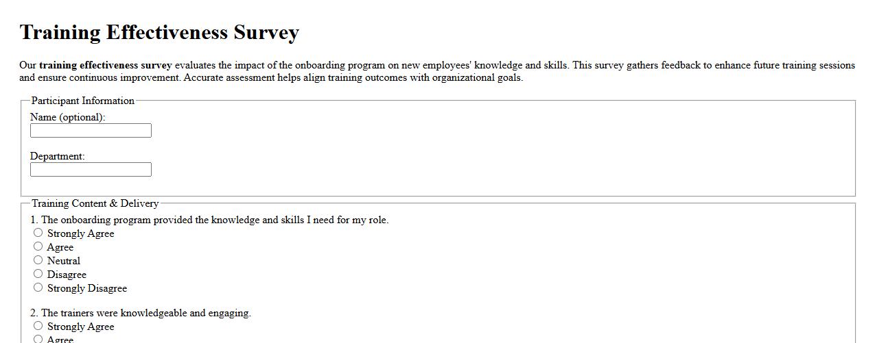 training effectiveness survey after onboarding program image preview