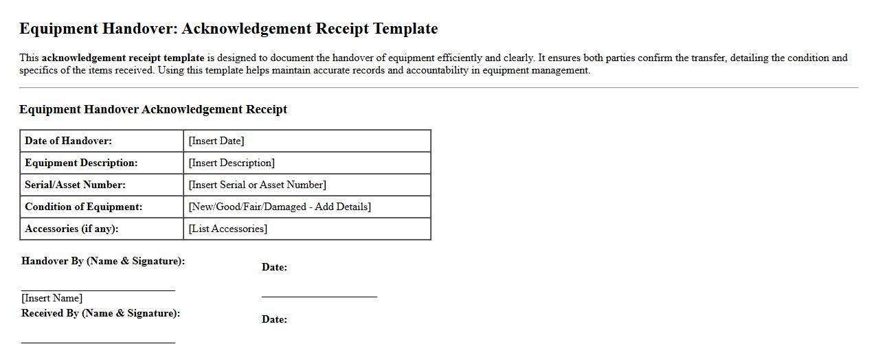 Acknowledgement receipt template for equipment handover image preview