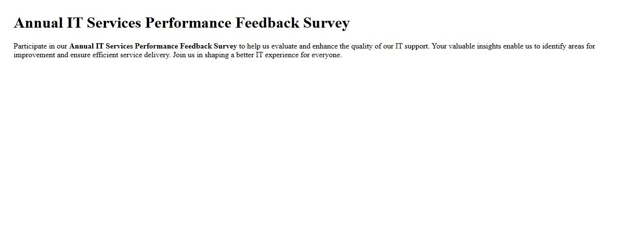 Annual IT services performance feedback survey image preview