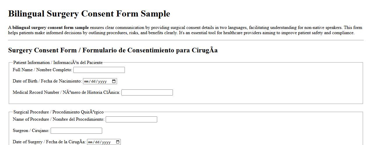 bilingual surgery consent form sample image preview