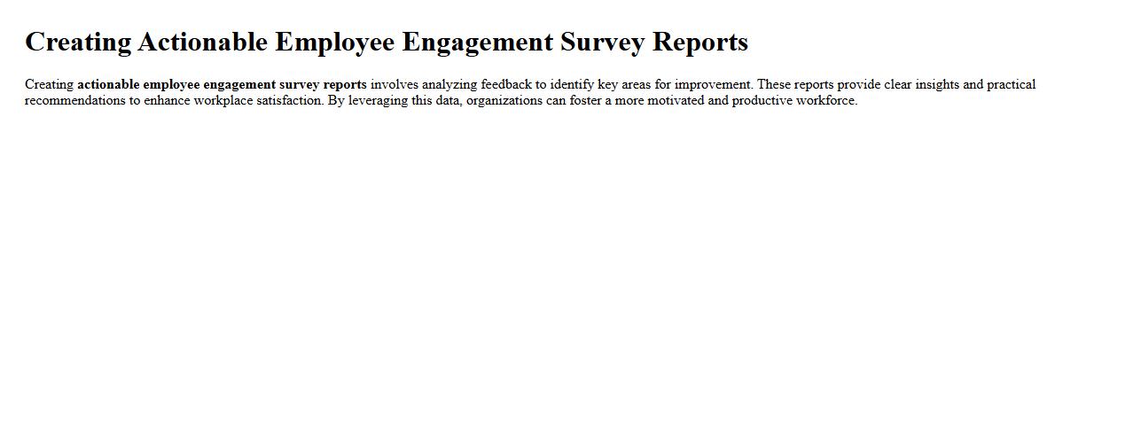 Creating actionable employee engagement survey reports image preview
