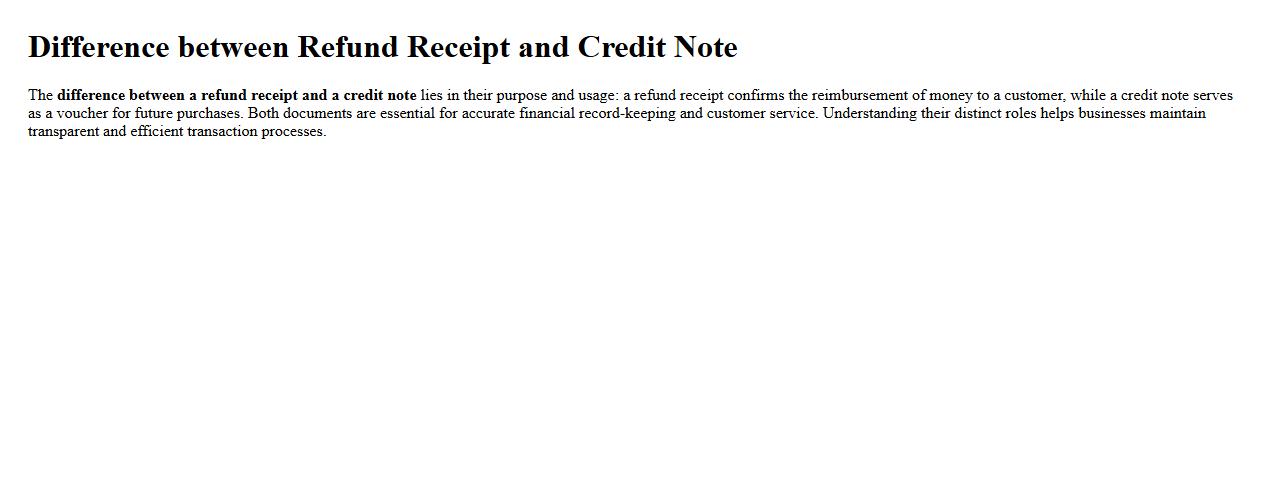 Difference between refund receipt and credit note image preview