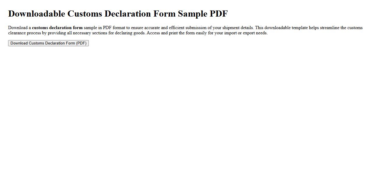 downloadable customs declaration form sample pdf image preview