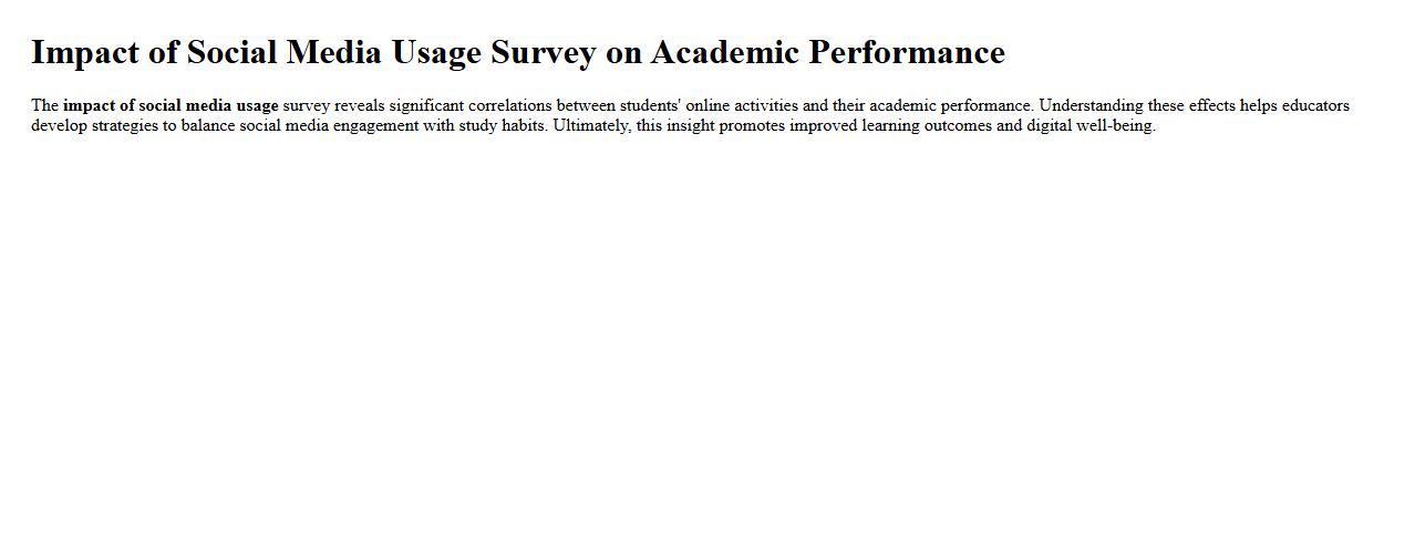 impact of social media usage survey on academic performance image preview
